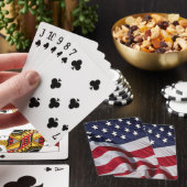 Amerikaanse vlag wandklok pokerkaarten (Insitu)