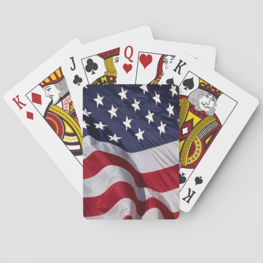 Amerikaanse vlag wandklok pokerkaarten (Achterkant)