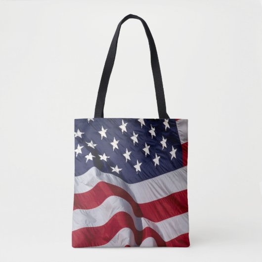 Amerikaanse vlag wandklok tote bag (Voorkant)