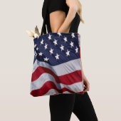 Amerikaanse vlag wandklok tote bag (Dichtbij)