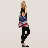 Amerikaanse vlag wandklok tote bag (Op model)