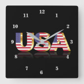 Amerikaanse vlag wandklok VS (Voorkant)
