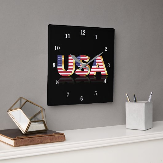 Amerikaanse vlag wandklok VS (Kantoor)
