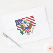 Amerikaanse vlag & wapen, Verenigde Staten Vierkante Sticker (Envelop)