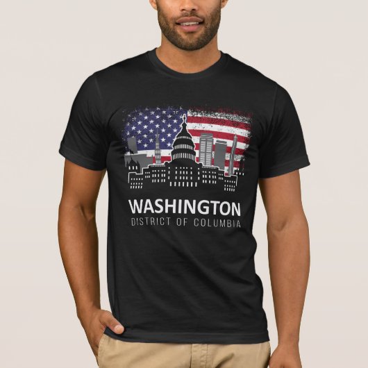 Amerikaanse vlag Washington DC T-shirt (Voorkant)