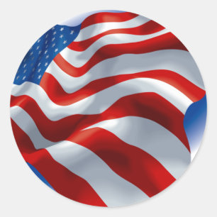 AMERIKAANSE VLAG WATEREN RONDE STICKER
