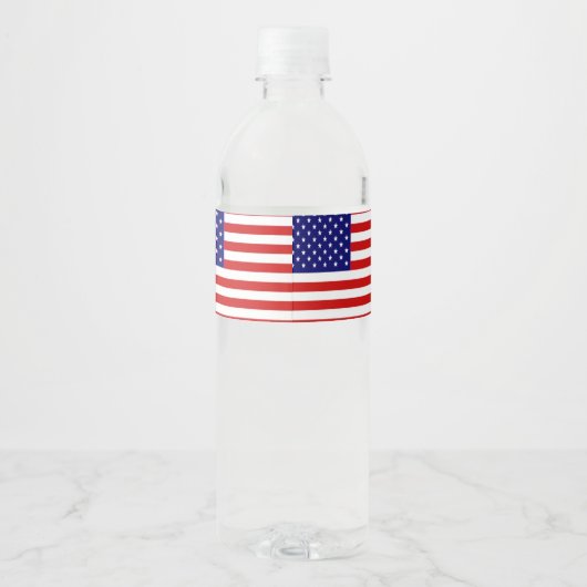 Amerikaanse vlag waterfles etiket (Achterkant)