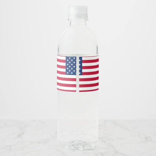 Amerikaanse vlag waterfles etiket (Achterkant)