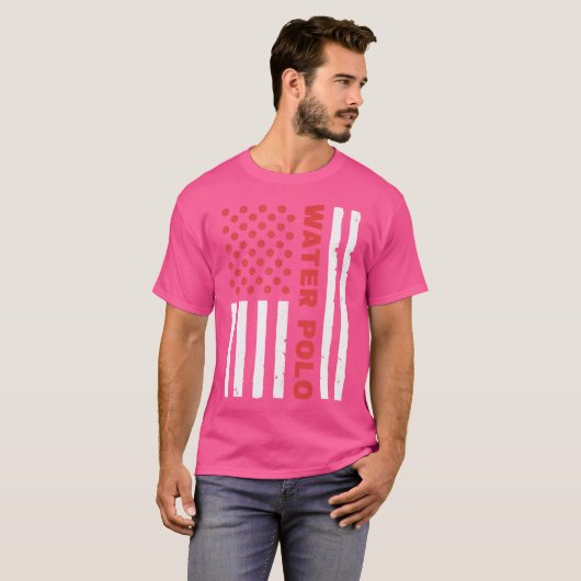 Amerikaanse vlag Waterpolo Team Waterpolo T-shirt (Voorkant volledig)
