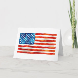 Amerikaanse Vlag Waterverf Schildering Artistiek U Kaart