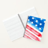 Amerikaanse vlag Waterverf Stars Stripes Notitieboek (Binnen)