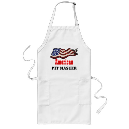 Amerikaanse vlag Waving American, Pit Master Lang Schort (Voorkant)