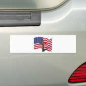 Amerikaanse vlag Waving and Rugged Cross Bumpersticker (Op auto)