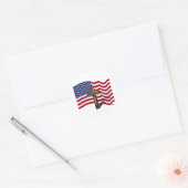 Amerikaanse vlag Waving and Rugged Cross Ronde Sticker (Envelop)