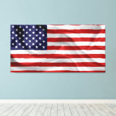 Amerikaanse vlag Waving Canvas Afdruk (Insitu (Houten vloer))