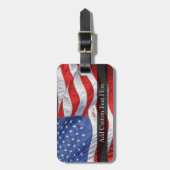 Amerikaanse vlag, Waving in Wind Bagagelabel (Voorkant verticaal)