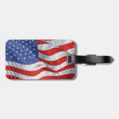 Amerikaanse vlag, Waving in Wind Bagagelabel (Achterkant horizontaal)