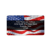 Amerikaanse vlag, Waving in Wind Etiket (Voorkant)
