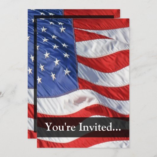 Amerikaanse vlag, Waving in Wind Kaart (Voorkant / Achterkant)