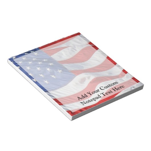 Amerikaanse vlag, Waving in Wind Notitieblok (Schuin)