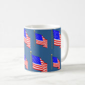 Amerikaanse vlag Waving Koffiemok (Voorkant rechts)