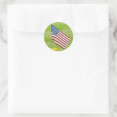 Amerikaanse vlag Waving Ronde Sticker (Tas)