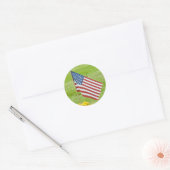 Amerikaanse vlag Waving Ronde Sticker (Envelop)