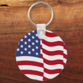 Amerikaanse vlag Waving Sleutelhanger (Voorkant)