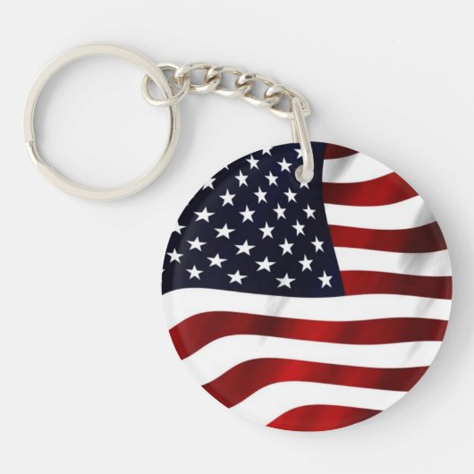 Amerikaanse vlag Waving Sleutelhanger (Voorkant)
