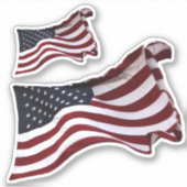 Amerikaanse vlag Waving Sticker (Voorkant)