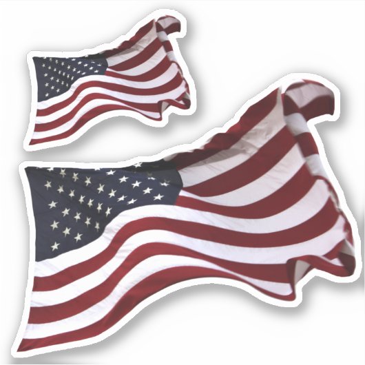 Amerikaanse vlag Waving Sticker (Voorkant)
