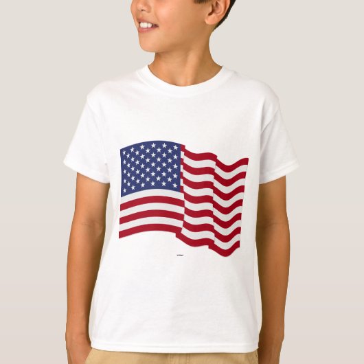 Amerikaanse vlag Waving T-shirt (Voorkant)
