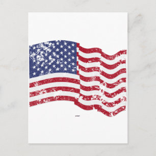 Amerikaanse vlag Waving - verhit Briefkaart