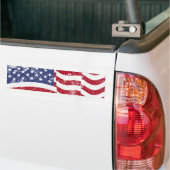 Amerikaanse vlag Waving - verhit Bumpersticker (Op Truck)
