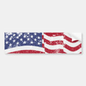 Amerikaanse vlag Waving - verhit Bumpersticker (Voorkant)