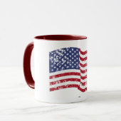 Amerikaanse vlag Waving - verhit Mok (Voorkant links)