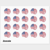 Amerikaanse vlag Waving - verhit Ronde Sticker (Vel)