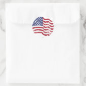 Amerikaanse vlag Waving - verhit Ronde Sticker (Tas)