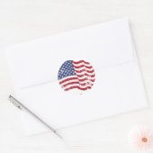 Amerikaanse vlag Waving - verhit Ronde Sticker (Envelop)