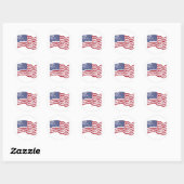Amerikaanse vlag Waving - verhit Ronde Sticker (Vel)