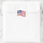 Amerikaanse vlag Waving - verhit Ronde Sticker (Tas)
