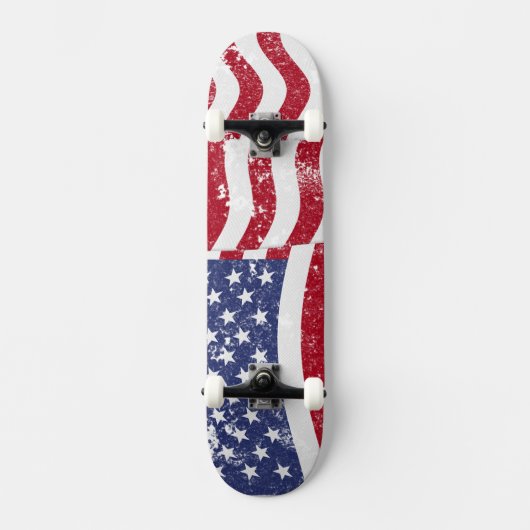 Amerikaanse vlag Waving - verhit Skateboard (Voorkant)