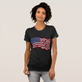 Amerikaanse vlag Waving - verhit T-shirt (Voorkant volledig)