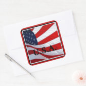 Amerikaanse vlag Waving Vierkante Sticker (Envelop)