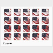 Amerikaanse vlag Waving Vierkante Sticker (Vel)