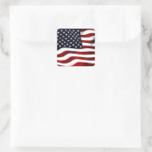 Amerikaanse vlag Waving Vierkante Sticker (Tas)