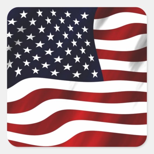 Amerikaanse vlag Waving Vierkante Sticker (Voorkant)