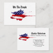 *~* Amerikaanse vlag We the People Waterverf Visitekaartje (Voorkant / Achterkant)