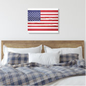 Amerikaanse vlag Weathered Paint Canvas Afdruk (Insitu (Slaapkamer))