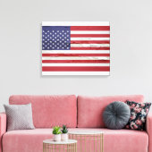 Amerikaanse vlag Weathered Paint Canvas Afdruk (Insitu (Woonkamer))